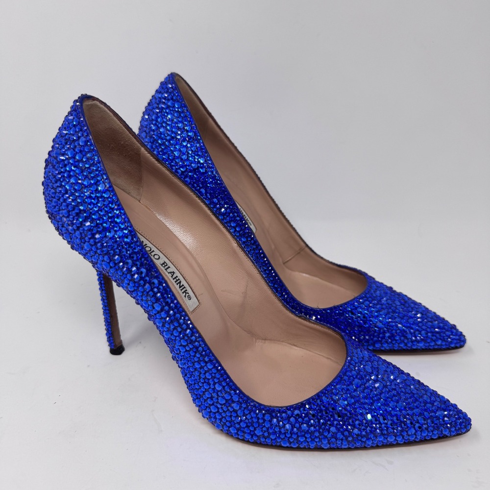 Custom Swarovski-Strassed Manolo Blahnik Heels Size 38.5